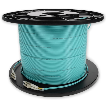 Add-On 150M LC MALE TO LC MALE OM3 STRAIGHT AQUA DUPLEX FIBER OFNR RISER-RAT ADD-LC-LC-150M5OM3